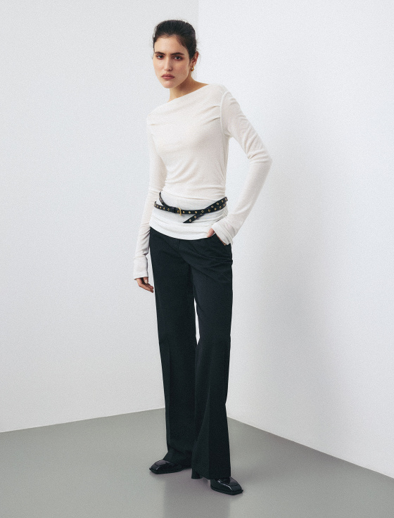 лонгслив из тенселя и шерсти с защипами - цена, описание и отзывы - фото №3