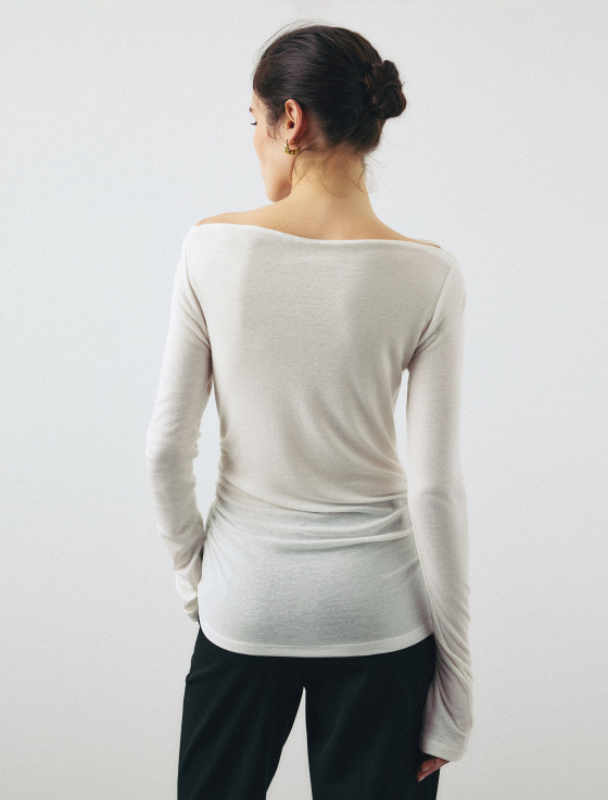 лонгслив из тенселя и шерсти с защипами - цена, описание и отзывы - фото №4