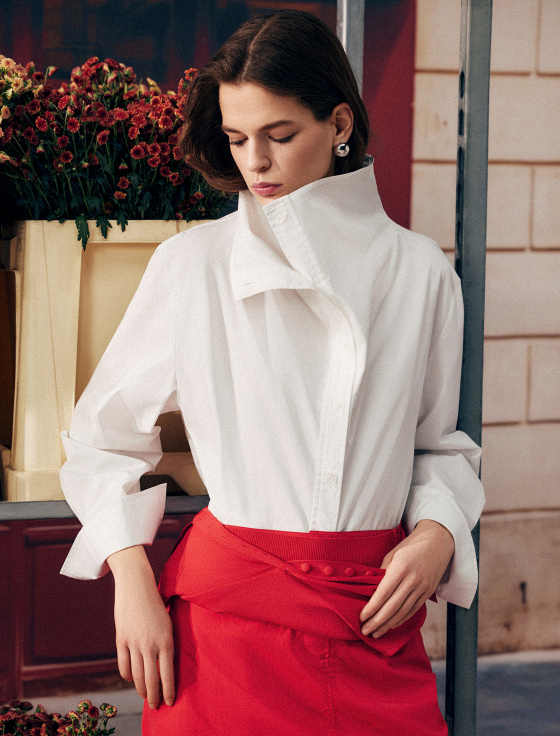 блуза с воротником-стойкой - цена, описание и отзывы - фото №2