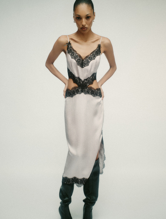 платье-миди из ацетата с кружевом - цена, описание и отзывы - фото №4