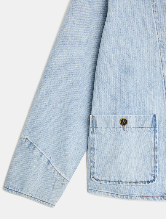 джинсовая куртка с воротником из кожи - цена, описание и отзывы - фото №4