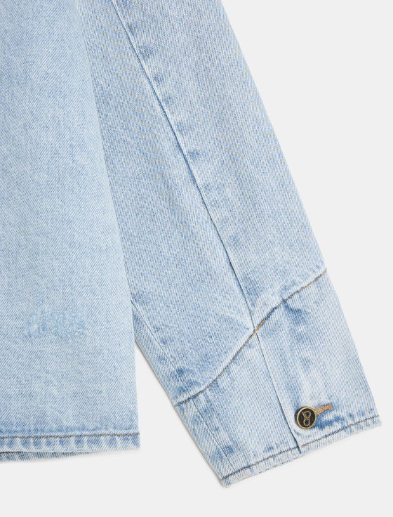 джинсовая куртка с воротником из кожи - цена, описание и отзывы - фото №5