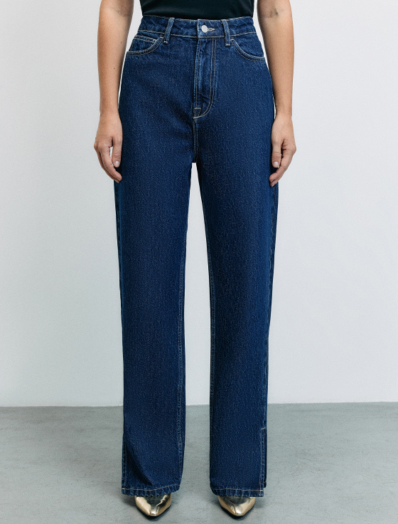 джинсы regular straight с разрезами - цена, описание и отзывы - фото №1