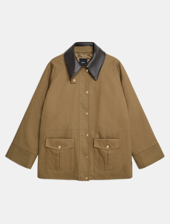 куртка из хлопка с кожаным воротником - цена, описание и отзывы - фото №1