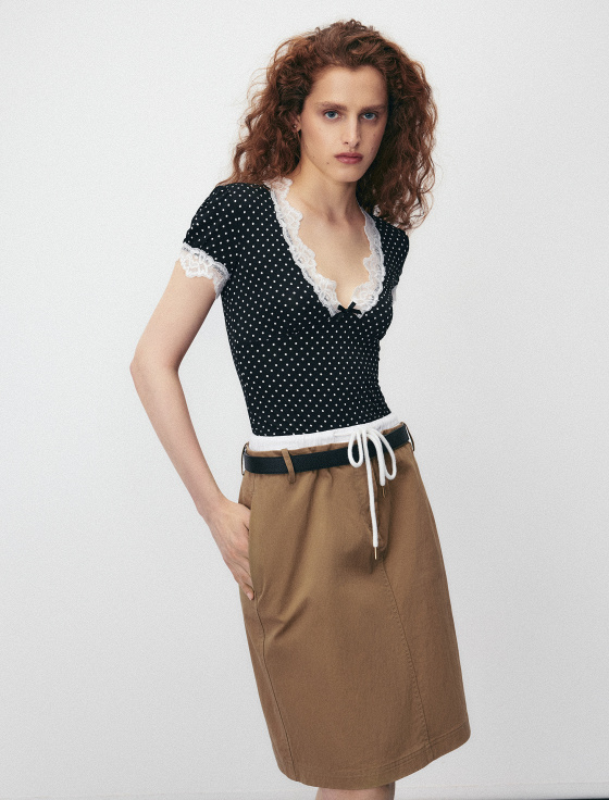 юбка миди с имитацией второго слоя - цена, описание и отзывы - фото №2