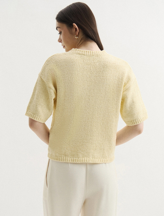 джемпер из хлопка с коротким рукавом - цена, описание и отзывы - фото №3