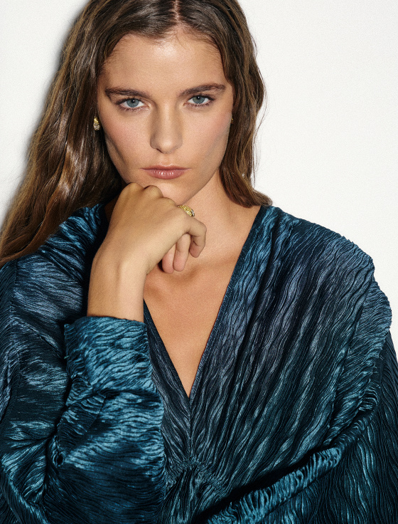 платье миди с сатиновым блеском - цена, описание и отзывы - фото №5