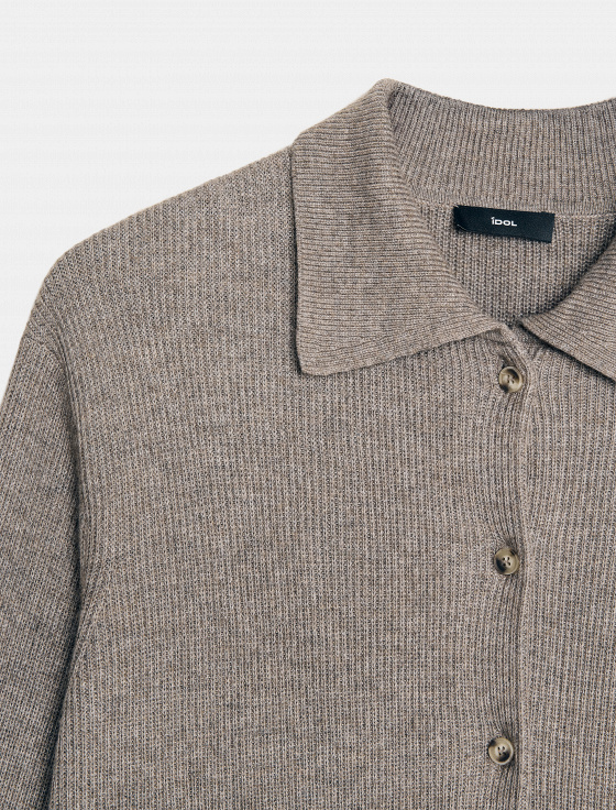 кардиган из шерсти с отложным воротом - цена, описание и отзывы - фото №7