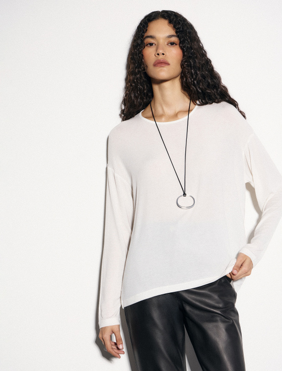 лонгслив из модала и кашемира - цена, описание и отзывы - фото №2