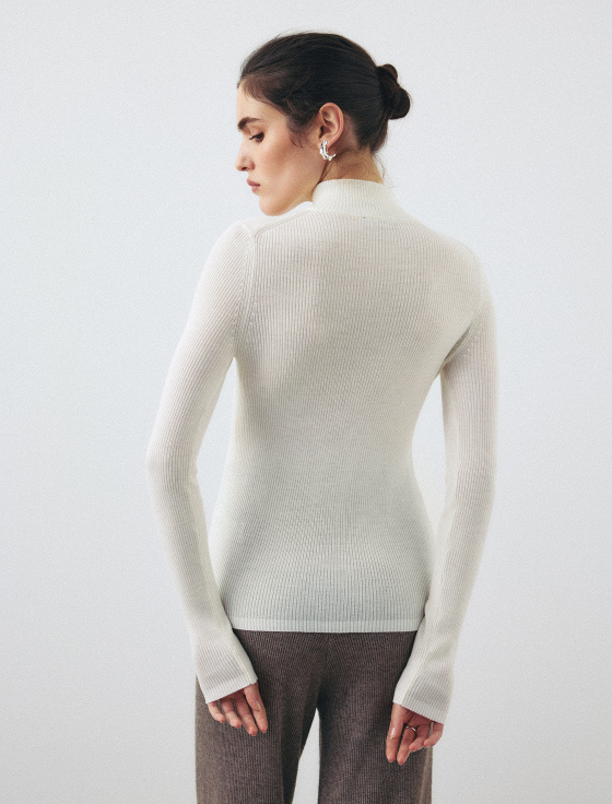 джемпер из 100% шерсти с горловиной на молнии - цена, описание и отзывы - фото №4