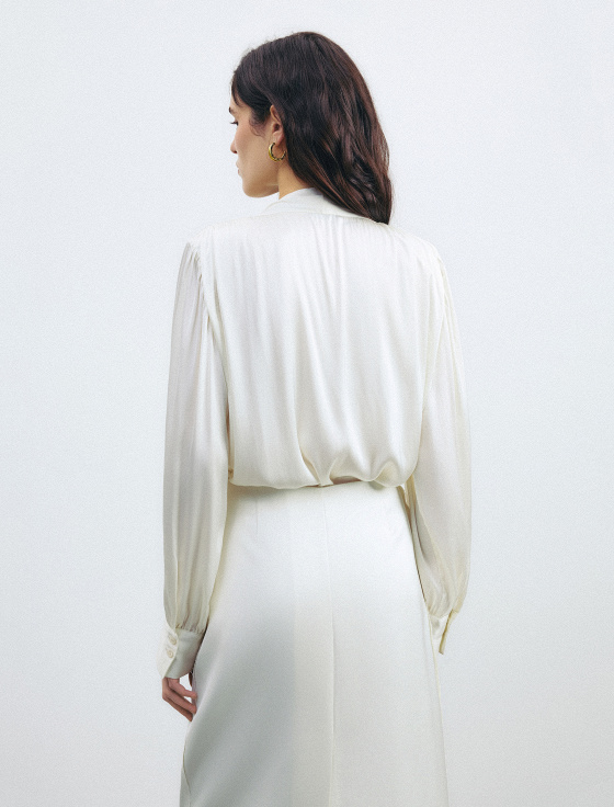 блуза с шарфом из вискозы - цена, описание и отзывы - фото №3