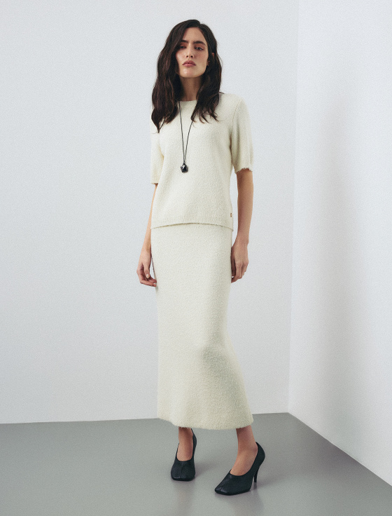 юбка миди из хлопка и шерсти - цена, описание и отзывы - фото №3