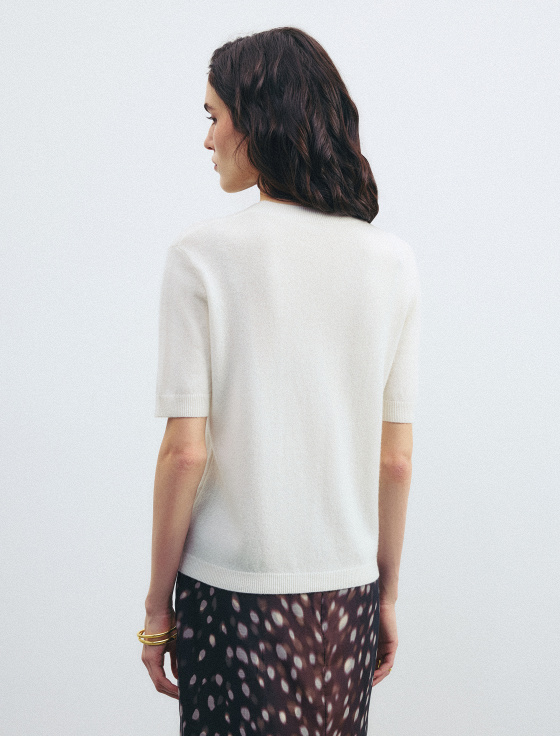 джемпер из шерсти и кашемира с коротким рукавом - цена, описание и отзывы - фото №3