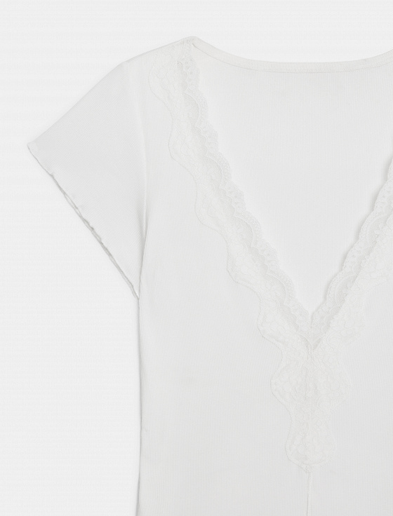 футболка с кружевом из хлопка и бамбука - цена, описание и отзывы - фото №7