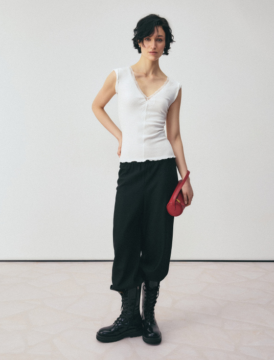 футболка с кружевом из хлопка и бамбука - цена, описание и отзывы - фото №3