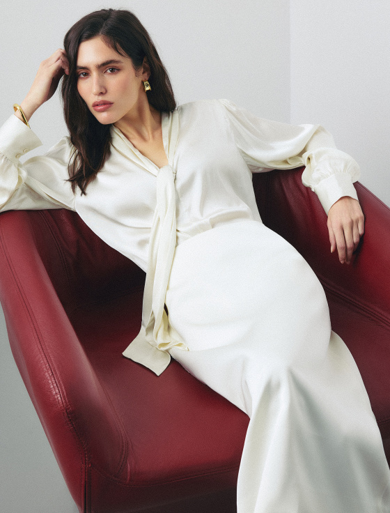 юбка миди из сатина - цена, описание и отзывы - фото №2