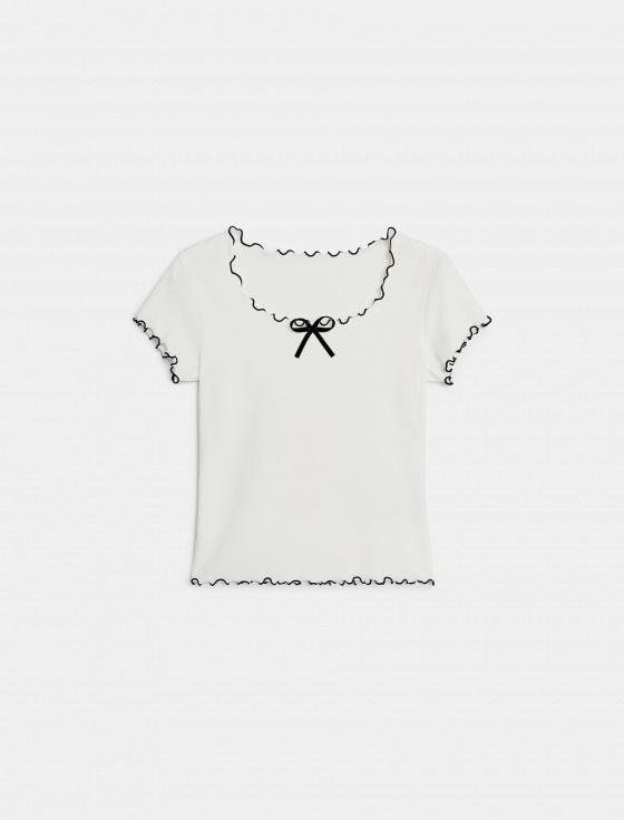 футболка slim с декоративным бантом - цена, описание и отзывы - фото №1