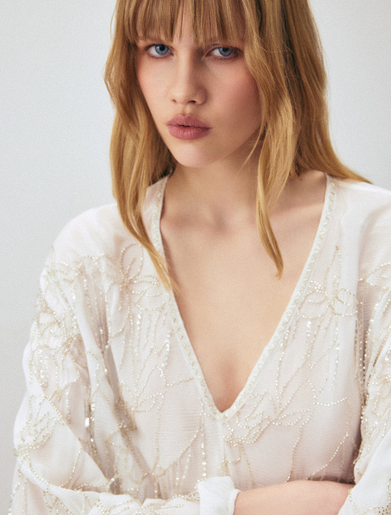 блуза из вискозы с вышивкой бисером - цена, описание и отзывы - фото №3