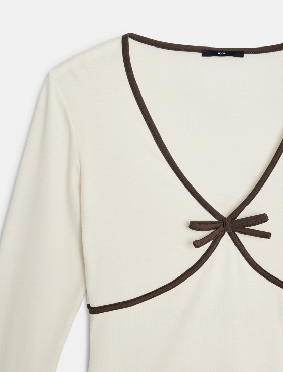 лонгслив из тенсела с отделкой лентой - цена, описание и отзывы - фото №3