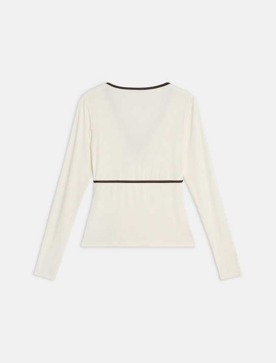 лонгслив из тенсела с отделкой лентой - цена, описание и отзывы - фото №2