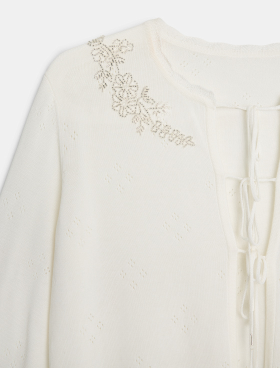 кардиган на завязках с вышивкой бисером - цена, описание и отзывы - фото №3