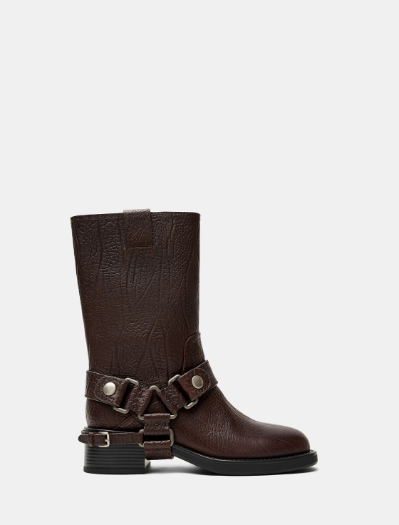 полусапоги из натуральной кожи с пряжкой - цена, описание и отзывы - фото №1