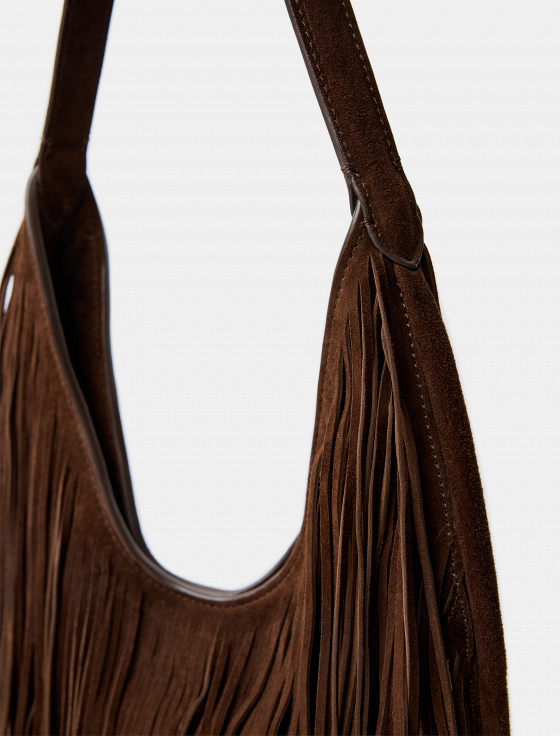 сумка-хобо из натуральной замши - цена, описание и отзывы - фото №3