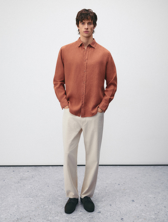 рубашка из 100% стиранного льна - цена, описание и отзывы - фото №3
