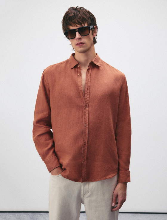 рубашка из 100% стиранного льна - цена, описание и отзывы - фото №1