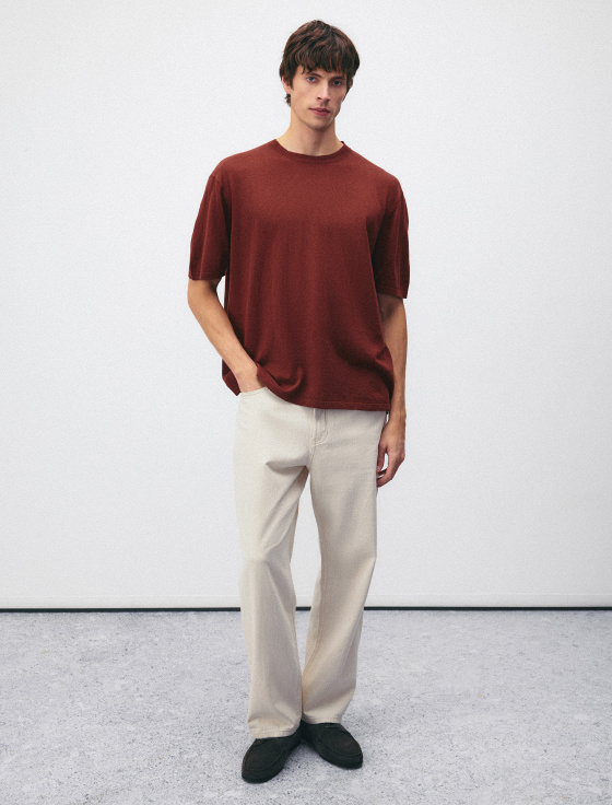 джемпер из хлопка и льна с коротким рукавом - цена, описание и отзывы - фото №4