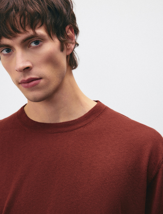 джемпер из хлопка и льна с коротким рукавом - цена, описание и отзывы - фото №5