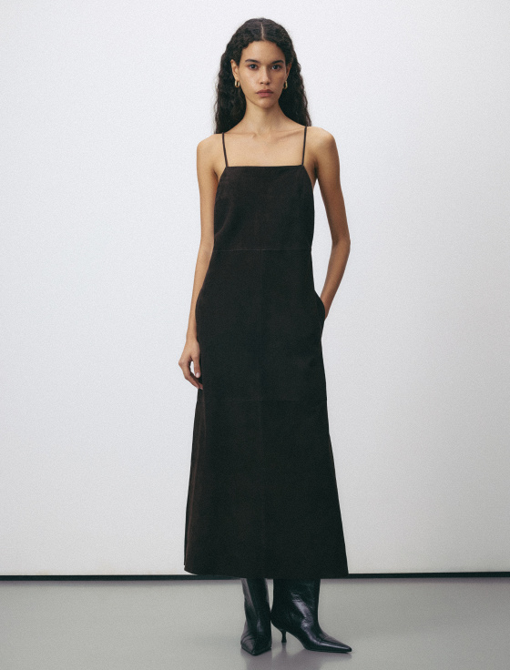 платье миди из натуральной замши - цена, описание и отзывы - фото №2