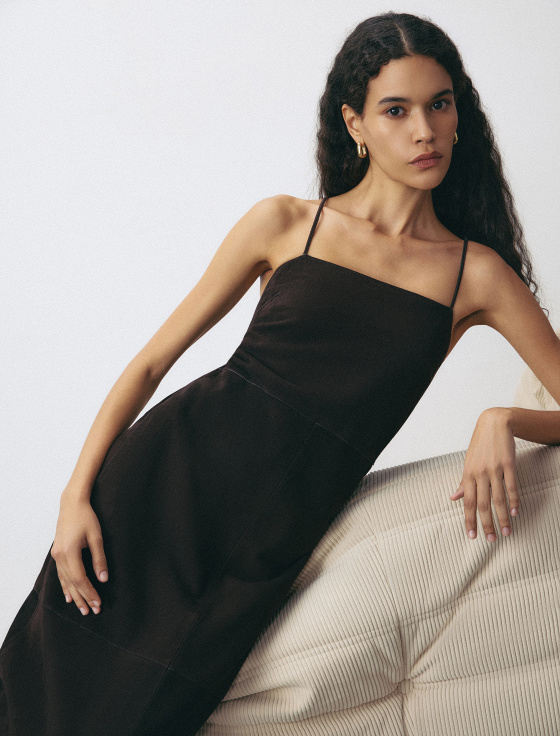 платье миди из натуральной замши - цена, описание и отзывы - фото №5