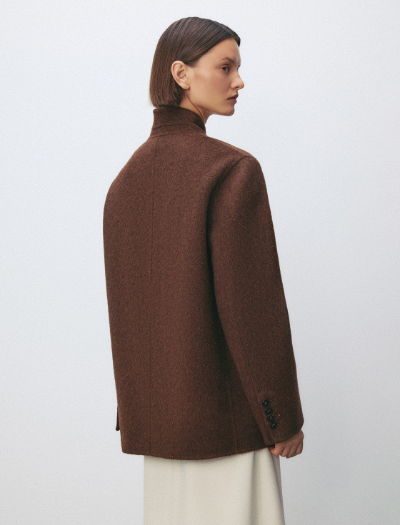 двубортный жакет-пальто из шерсти - цена, описание и отзывы - фото №5