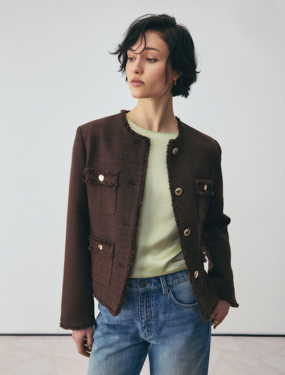 жакет из хлопкового твида - цена, описание и отзывы - фото №3