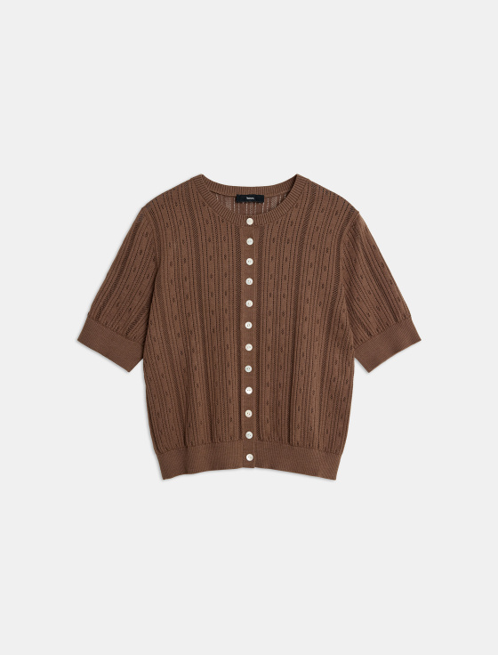 джемпер с коротким рукавом из хлопка и шёлка - цена, описание и отзывы - фото №1