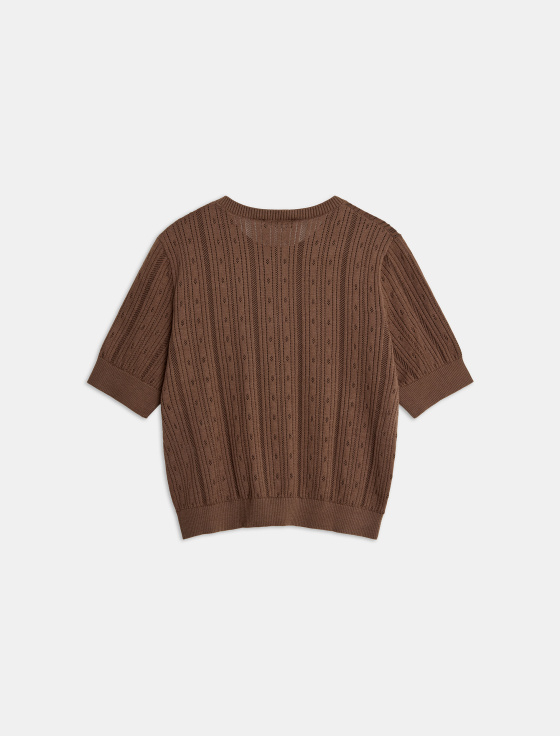 джемпер с коротким рукавом из хлопка и шёлка - цена, описание и отзывы - фото №2