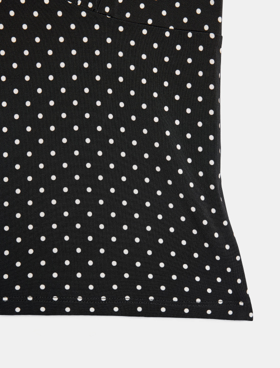 блузка из вискозы с принтом горошек и кружевом - цена, описание и отзывы - фото №4