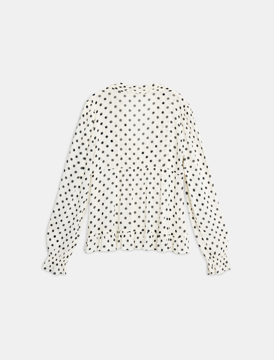 блузка из 100% вискозы с принтом горошек - цена, описание и отзывы - фото №4