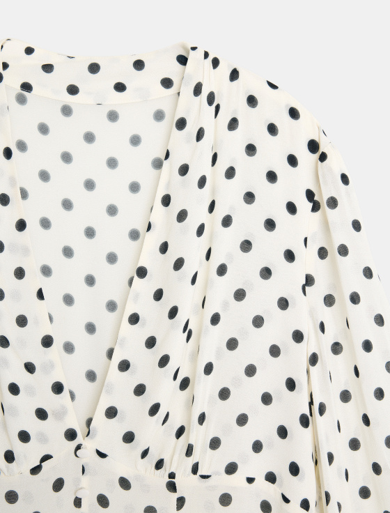 блузка из 100% вискозы с принтом горошек - цена, описание и отзывы - фото №5