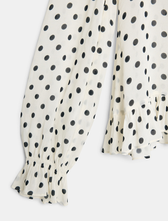 блузка из 100% вискозы с принтом горошек - цена, описание и отзывы - фото №6