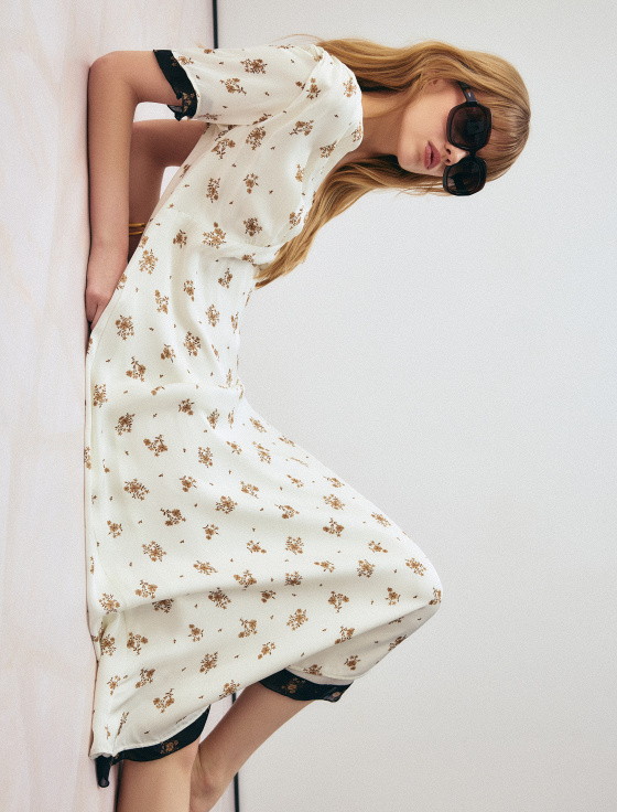 платье миди из вискозы с цветочным принтом - цена, описание и отзывы - фото №1