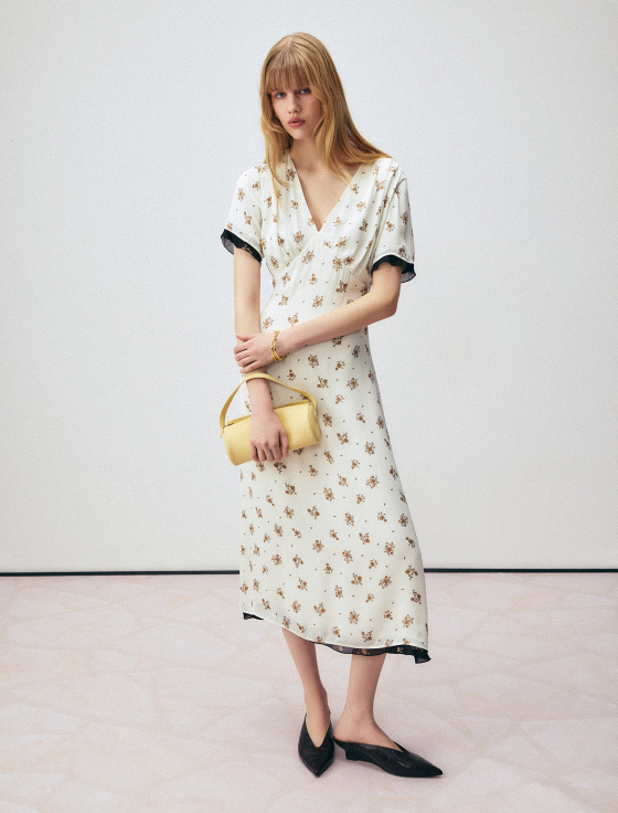 платье миди из вискозы с цветочным принтом - цена, описание и отзывы - фото №3