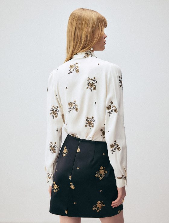 блуза из вискозы с цветочной вышивкой - цена, описание и отзывы - фото №4