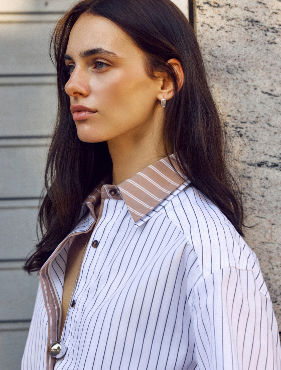 рубашка из 100% хлопка в полоску - цена, описание и отзывы - фото №3