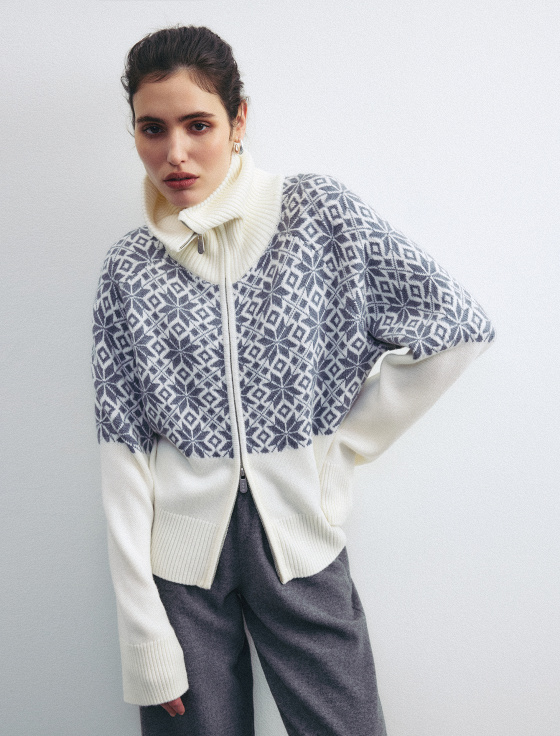 джемпер из 100% шерсти на молнии - цена, описание и отзывы - фото №1