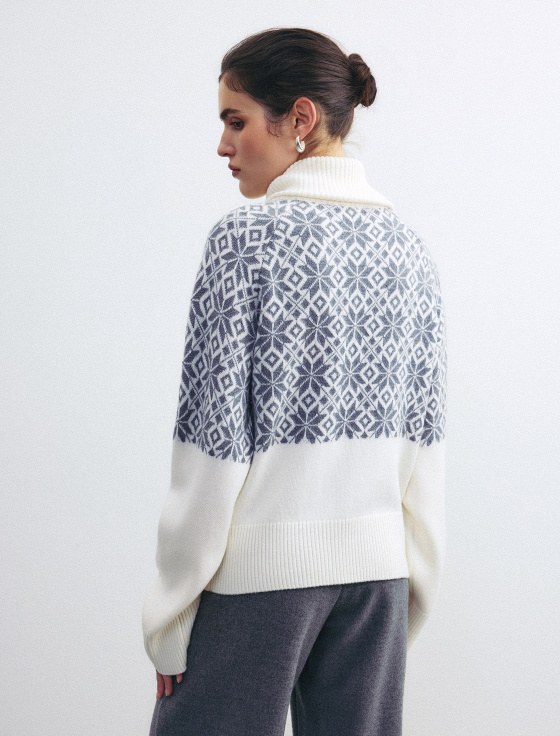 джемпер из 100% шерсти на молнии - цена, описание и отзывы - фото №4