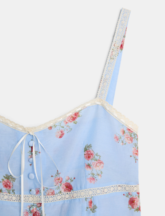 топ с цветочным принтом и кружевом - цена, описание и отзывы - фото №3