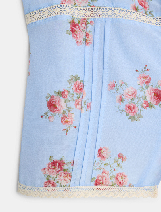 топ с цветочным принтом и кружевом - цена, описание и отзывы - фото №4