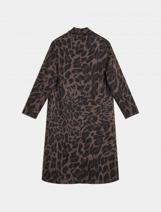 пальто из 100% шерсти с анималистичным принтом - цена, описание и отзывы - фото №7